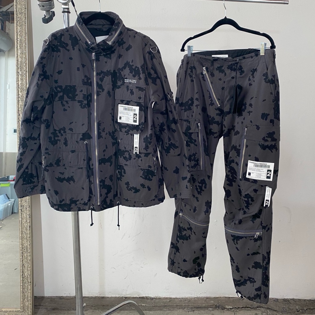 Neighborhood Japan Gray And Black Zippered Jacket And D Ring Set Men's Size L